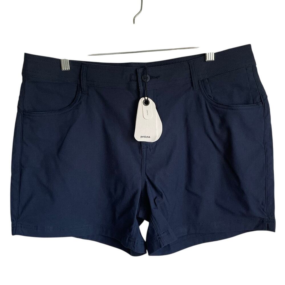 prAna NWT Halle Short II Standard Fit 14 Navy Shorts 5" Outdoor Hiking Camping